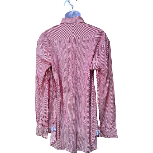 Sz Large 80s 2 Ply Fabric Tommy Hilfiger Textured Stripe Long Sleeve Button Down - Picture 6 of 6